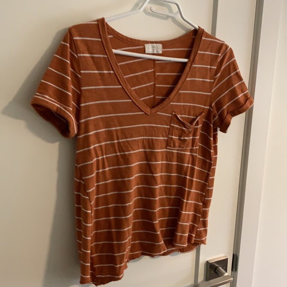 Anthropologie striped, flowy v-neck - Picture 3 of 5